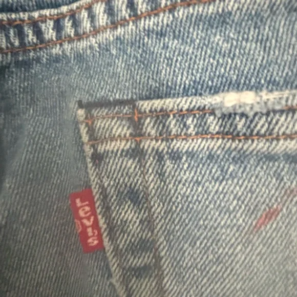 VINTAGE LEVI’S 505 DISTRESSED PAINT SPLATTER ONE OF A KIND 28 X 28 MIDRISE JEAN - Picture 15 of 15